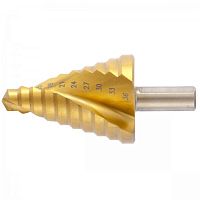 Сверло ступенчатое 9-36 мм Matrix, HSS, спиральный профиль, шестигранный хвостовик 72358  картинка